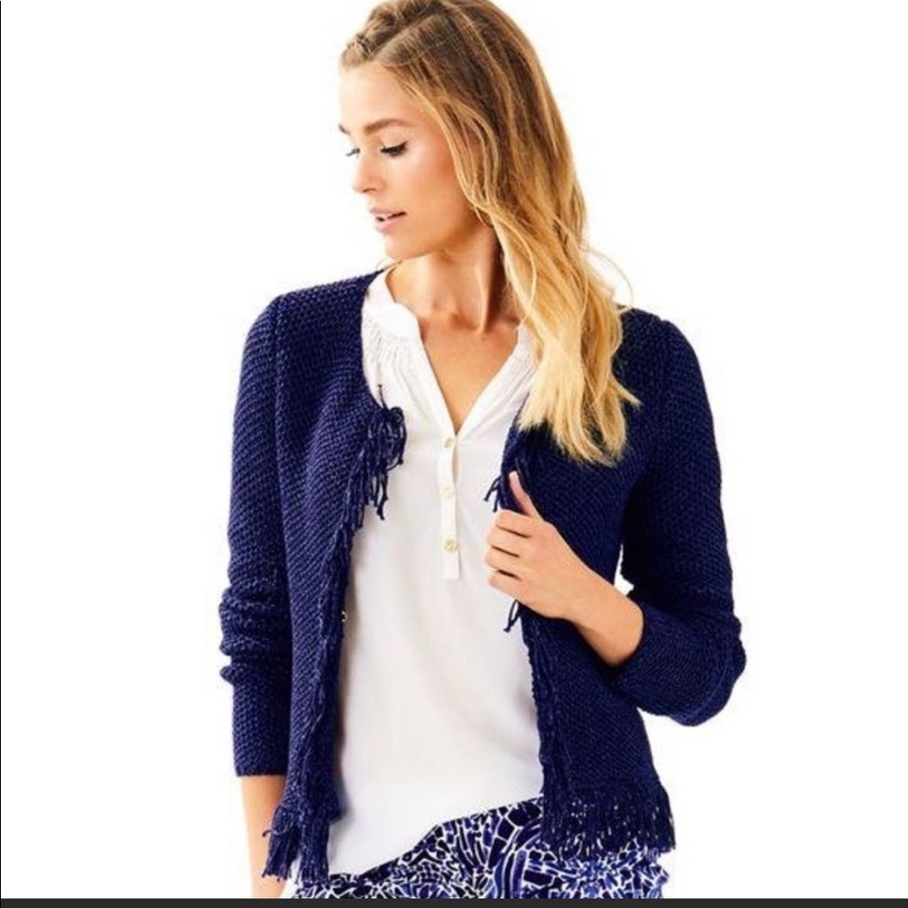 NWT Lilly Pulitzer Luanna Cardigan XS Navy
